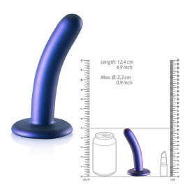 Fallo vaginale in silicone piccolo con ventosa Smooth G-Spot Dildo 12 cm metallic blue