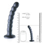 Fallo vaginale con ventosa piccolo a sfere in silicone Beaded G-Spot Dildo 16,5 cm Gun Metal