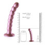 Fallo vaginale piccolo a sfere con ventosa in silicone Beaded G-Spot Dildo 13 cm Rose Gold