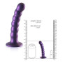 Fallo vaginale a sfere piccolo in silicone con ventosa Beaded G-Spot Dildo 13 cm Metallic Purple