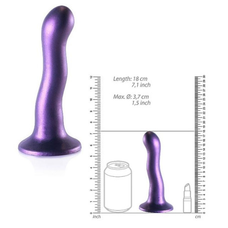 Fallo liscio vaginale in silicone con ventosa Ultra Soft Curvy G-Spot Dildo 17 cm Metallic Purple