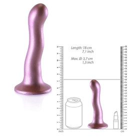 Fallo in silicone piccolo vaginale con ventosa Ultra Soft Curvy G-Spot Dildo 17 cm Rose Gold