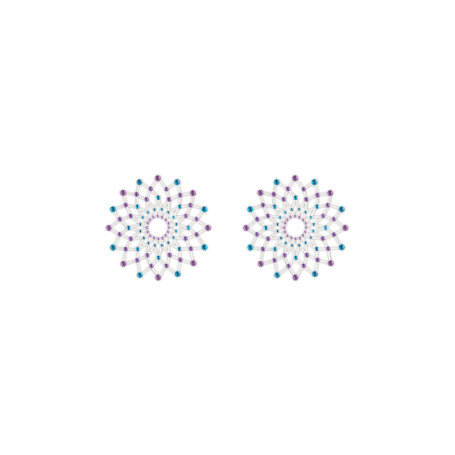 Copricapezzoli con strass Pasties Charm III blue & purple