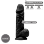Fallo realistico con ventosa Model 1 21.5 cm black