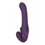 Vibratore vaginale anale strap on in silicone realistico Dual Pulse-Wave & Airwave Strapless Purple