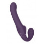 Vibratore vaginale anale strap on in silicone realistico Dual Pulse-Wave & Airwave Strapless Purple