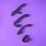 Vibratore vaginale anale strap on in silicone realistico Dual Pulse-Wave & Airwave Strapless Purple