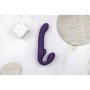 Vibratore vaginale anale strap on in silicone realistico Dual Pulse-Wave & Airwave Strapless Purple