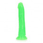 Fallo vaginale anale realistico con ventosa Slim Dildo Suction Cup 18 cm Neon Green