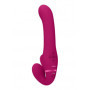 Vibratore strap on vaginale anale in silicone Dual Pulse-Wave & Airwave Strapless Pink