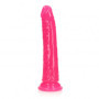 Fallo vaginale anale realistico con ventosa Slim Dildo Suction Cup 18 cm Neon Pink