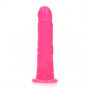 Fallo realistico con ventosa vaginale anale Slim Dildo Suction Cup 15,5 cm Neon Pink