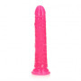 Fallo con ventosa glow in the dark anale vaginale Slim Dildo Suction Cup 20 cm Neon Pink