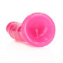 Fallo con ventosa glow in the dark anale vaginale Slim Dildo Suction Cup 20 cm Neon Pink