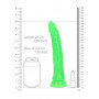 Fallo anale vaginale realistico con ventosa Slim Dildo Suction Cup 22,5 cm Neon Green