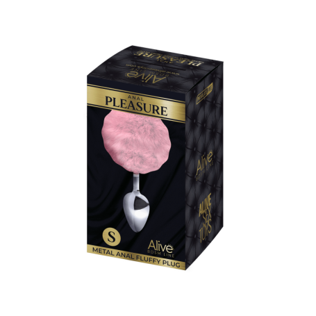 Plug anale con coda Metal Anal Fluffy Plug S pink