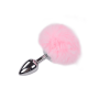 Plug anale con coda Metal Anal Fluffy Plug S pink