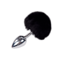 Plug anale con coda Metal Anal Fluffy Plug M black