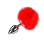 Plug anale con coda Metal Anal Fluffy Plug M red