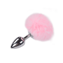 Plug anale con coda Metal Anal Fluffy Plug M pink