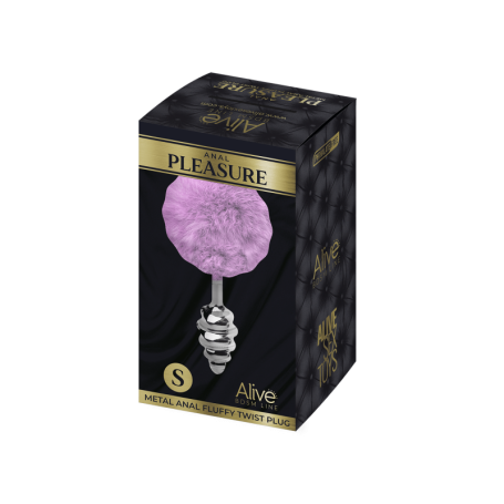 Plug anale con coda Metal Anal Fluffy Twist Plug S purple