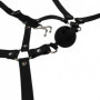 Imbracatura viso con morso Head Harness with Breathable Ball Gag and Nose Hooks Black