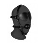 Imbracatura viso con maschera occhi e morso Blindfolded Head Harness with Solid Ball Gag Black