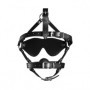 Imbracatura viso con maschera occhi e morso Blindfolded Head Harness with Solid Ball Gag Black