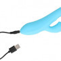 Vibratore vaginale Ribbed Ultra Soft Silicone Rabbit Vibrator Glacial Blue