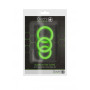 Kit anello fallico miglior erezione pene 3 pcs Cock Ring Set Glow in the Dark Neon Green
