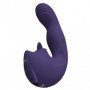 Vibratore vaginale Yumi Triple Motor G-Spot Finger Motion Vibrator and Flickering Tongue Stimulator Purple
