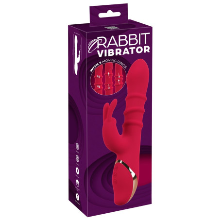 Vibratore vaginale Rabbit Vibrator with 3 Moving Rings