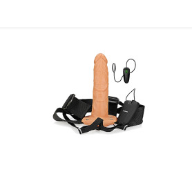 vibratore cavo indossabile vaginale anale Hollow Strap-on No Balls 20,5 cm Tan