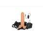 vibratore cavo indossabile vaginale anale Hollow Strap-on No Balls 20,5 cm Tan