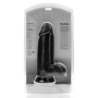 Dildo black Extra Thick Straight with Balls 23 cm
