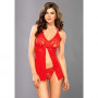 Set chemise babydoll rosso con slip leg avenue