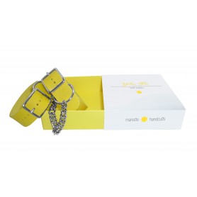 Manette soft bondage beginners vera pelle made in Italy Gialle