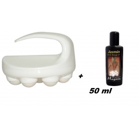 kit massaggio olio da massaggio 50 ml e massaggiatore con sfere