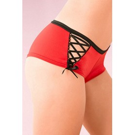 Culotte rosso con laccio laterale Boyshort red