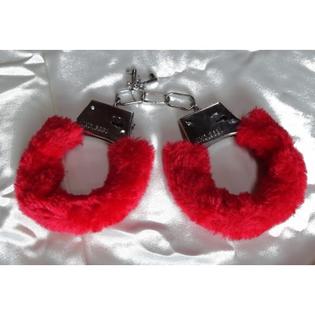 SEXY manette rosse IN ACCIAIO CON PELUCHE E CHIAVI