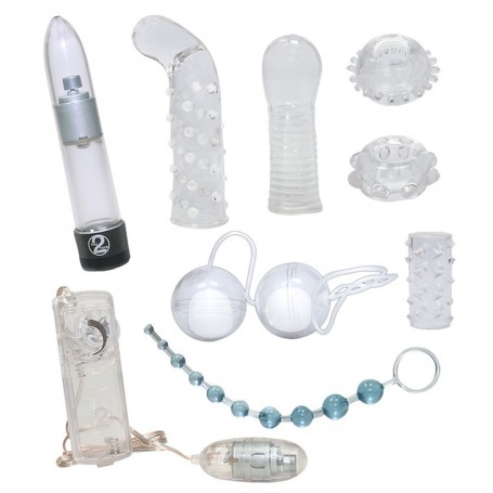 Kit sex toy per coppia crystal trasparenti clear