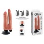 Vibratore Realistico doppio King Cock vibrating con ventosa clear