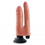 Vibratore Realistico doppio King Cock vibrating con ventosa clear