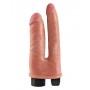 Vibratore Realistico doppio King Cock vibrating con ventosa clear