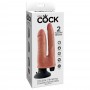 Vibratore Realistico doppio King Cock vibrating con ventosa clear