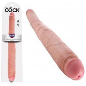 Fallo realistico doppio king cock 16 tapered double dildo flesh