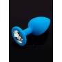 Plug anale fallo in silicone dildo con diamante Jewellery Blu