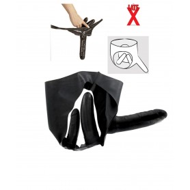 Slip con fallo triplo e doppio dildo indossabile strap on in lattice