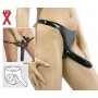 Slip con fallo triplo e doppio dildo indossabile strap on in lattice