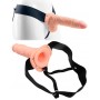 Fallo dildo indossabile strap on cavo Con testicoli Real Rapture 8 Flesh